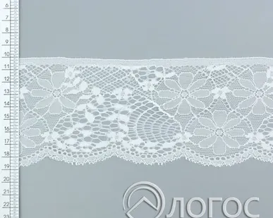 фото Кружево стрейч IS-385 75мм И, белый