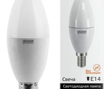 фото Лампа светодиодная GAUSS LED Elementary Candle 6Вт, 2700К, Е14 Китай
