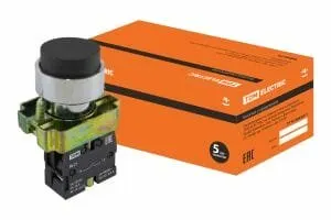 фото Кнопка BL21 без подсветки черный 1з TDM