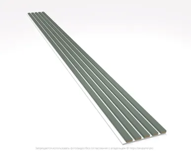 фото Акустическая реечная панель – Оливковый зеленый - Белый - 2400 мм - Половинка