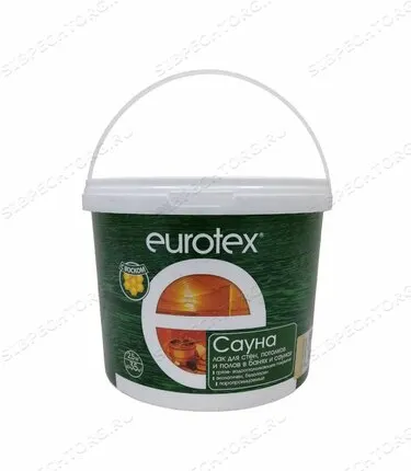 Фото №0 Лак защитный для дерева 2,5 кг EUROTEX САУНА