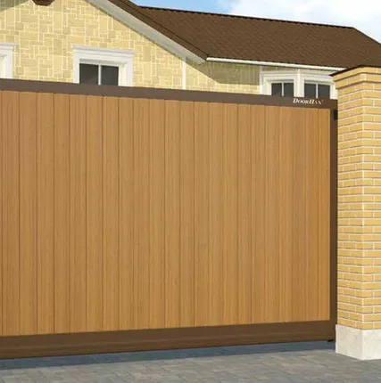 Фото №0 Откатные ворота из сендвич пенелей 3000*2000 мм с установкой DoorHan