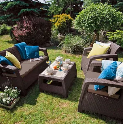 Фото №2 Садовая мебель Corfu Set коричневый