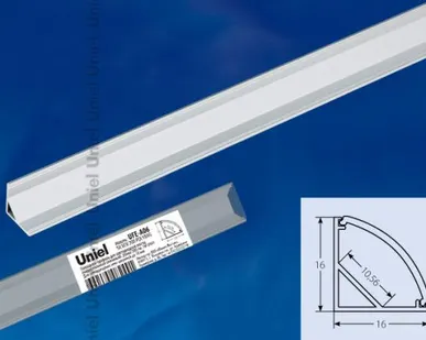фото Профиль для ленты UFE-A06 SILVER 200 POLYBAG Накладной профиль для светодиодной ленты, анодированный алюминий. Длина 200 см. ТМ Uniel.