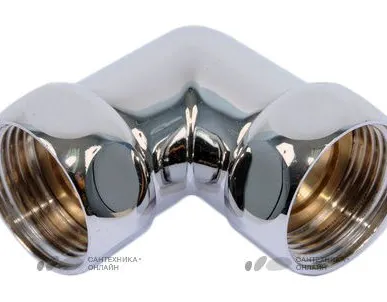 фото Соединение угловое г/г 1"х1" хром Luxon 740SCH1010
