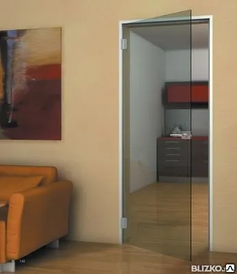 Фото №0 Цельностеклянная дверь с притвором с доставкой и установкой