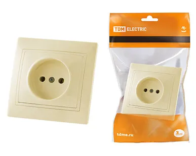 фото Розетка 10А слоновая кость "Таймыр"