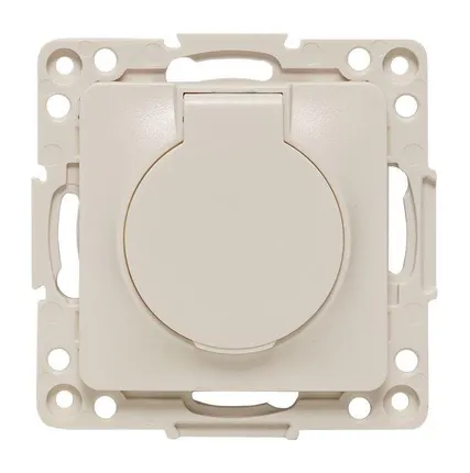 Фото №0 Розетка 1-м СП Стокгольм 16А IP44 с заземл.защ. шторки с крышкой механизм бел. PROxima EKF EYR16-028-10-44