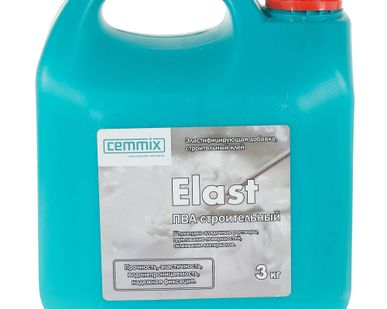 фото Клей ПВА строительный Elast 3 кг 160 шт/пал