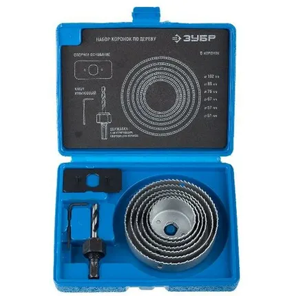 Фото №0 Набор коронок по дереву 51-102 мм Зубр Эксперт 2955-H08_z01