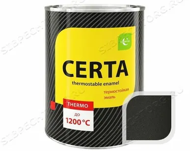 фото Эмаль антикорозионная термостойкая «Церта» , до 1200 гр, ЧЕРНАЯ (0,8 кг)