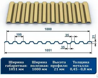 фото Профнастил С-21 1014 темный беж