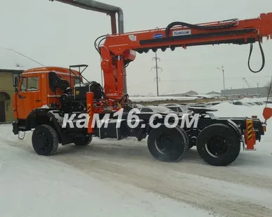 фото КАМАЗ 65111 тягач с кму Kanglim 2056H c буром