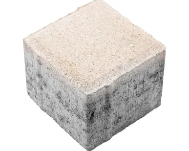 фото Тротуарная плитка Берит Квадрат Белая 100х100х80 на белом цементе