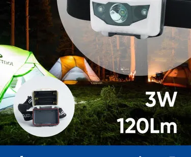 фото Фонарь налобный Feron TH2302 на батарейках 3*AAA, 1LED+2RED IP44, пластик