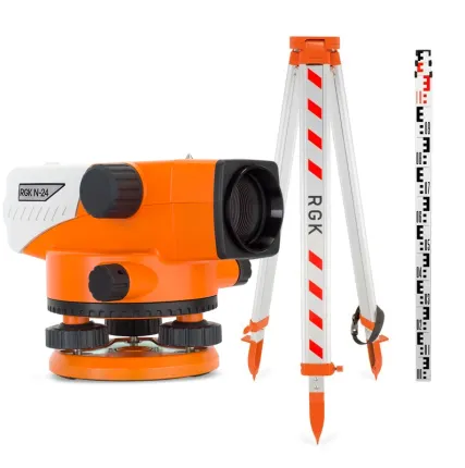 Фото №0 Комплект оптический нивелир RGK N-24 + штатив S6-N + рейка AMO S3