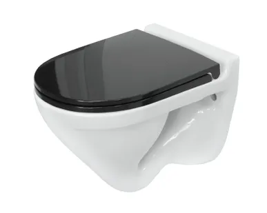 фото Унитаз подвесной Аттика Black DM 495х345х400мм, прямой выпуск SANITA LUXE