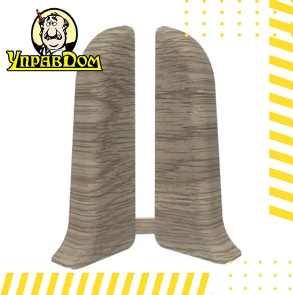 Фото №0 Плинтус Lexida Соединитель Лексида Торцевая пара 253 Ясень серый