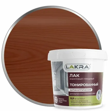 Фото №0 Лак в/д тонированный Махагон 0,9кг Л-С