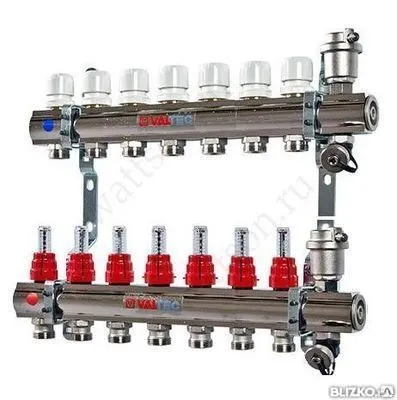 Фото №0 Valtec, Коллекторная Группа Со Встр. Расх. В Сборе 1" Х 7 Вых. Eвроконус 3/