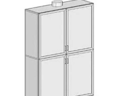 фото Шкаф для химических реактивов ТШ-302В (1200*500*2000) с вытяжным патрубком, 4 дверцы