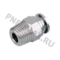 Фото №0 SSC08-03 - Фитинг цанговый прямой, наруж. резьба R3/8" под трубку 8мм, нержавеющая сталь