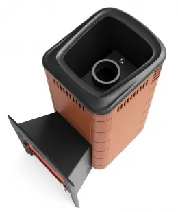 фото Банная печь ТМФ Каронада XXL Heavy Metal Витра терракота