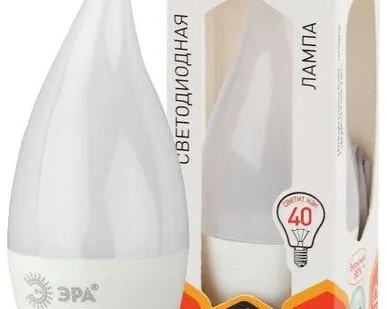 фото Лампа светодиодная BXS-5w-827-E14 свеча на ветру 400лм ЭРА Б0027967