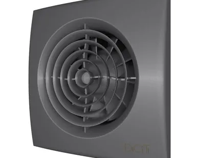 фото AURA 4C dark gray metal вентилятор осевой вытяжной с обратным клапаном d100 DiCiTi