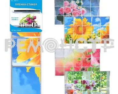 фото Пленка-стикер 75*45см (цветы) защитная 6 диз JD67-12(12/144) П