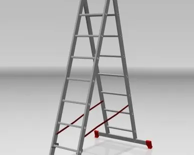 фото Лестница алюминиевая двухсекционная 2x8