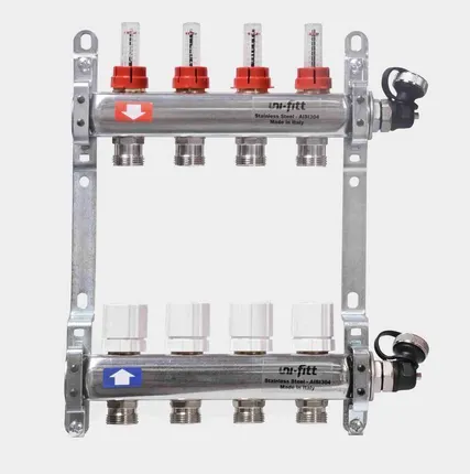 Фото №0 КОЛЛЕКТОР UNI-FITT 8 ВЫХ ЕВРОКОНУС 3/4 С РАСХОДОМЕРОМ пр-во Италия