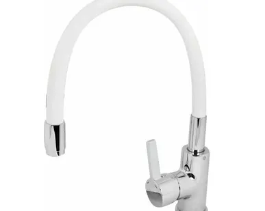 фото Смеситель Esko Coral CL 519 W для кухни с R-изливом, белый