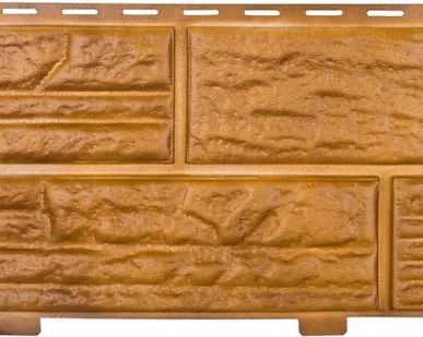 фото Формованный сайдинг Альта-Профиль Сланцевая порода цвет Золотистый