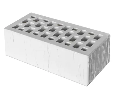 фото Кирпич лицевой керамический Белый «Cortex» пустотелый полуторный