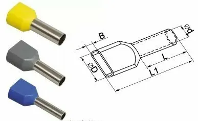 фото Кабельный наконечник IEK Наконечник-гильза НГИ2 0,75-8 (100шт) (UTE10-D75-100)