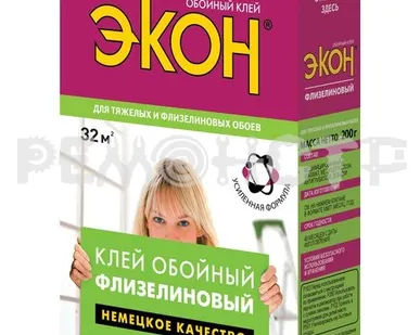 фото Клей обойный 0,47кг Флизелиновый (2077902) ЭКОН (12) ВС П