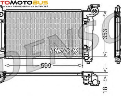 фото Радиатор, охлаждение двигателя DENSO DRM50011 Радиатор охл. ДВС TO Corolla 02.00
