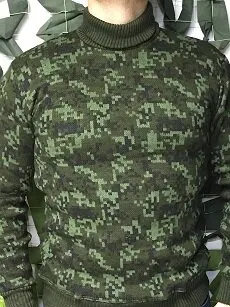 Фото №0 Свитер с горлом вязанный армейский (цифра)