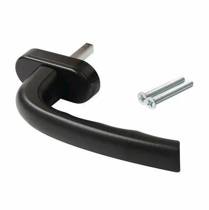 Фото №0 Ручка оконная Internika "Фантазия" алюминиевая 38 мм 45° + 2 винта 5х45 черная (9005)