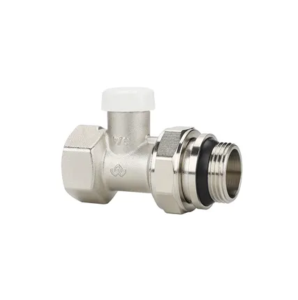 Фото №0 Клапан запорный радиаторный прямой 3/4" н.р.-в.р. Varmega VM10313 с самоуплотняющимся полусгоном