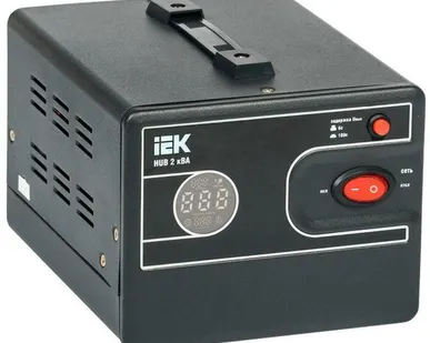фото Стабилизатор напряжения 1ф 2кВА HUB переносной IEK IVS21-1-002-13