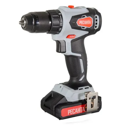Фото №0 дрель-шуруповерт РЕСАНТА ДА-20-2ЛК-Б 20В Li-lon 2,0Ач 2 аккумулятора