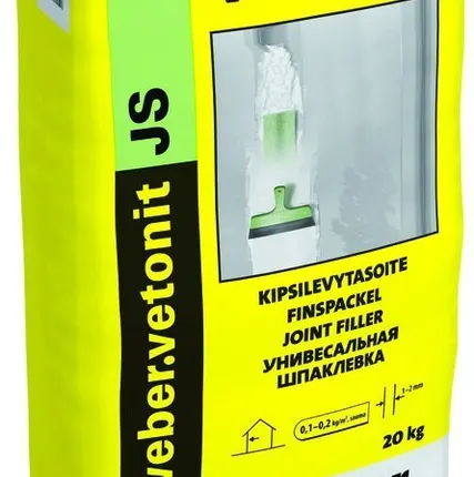 Фото №0 ВЕБЕР ВЕТОНИТ JS Силойте (20кг) специальная шпаклевка