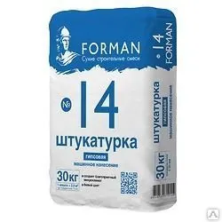 фото ФОРМАН 14 Штукатурка гипсовая машинного нанесения 10-20мм (35кг)