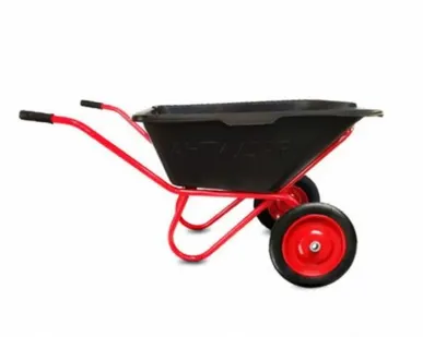 фото Тачка 2- колесная строительная Усиленная 110л/200 кг. Красная "Колесо ПУ"