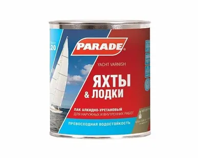 фото Лак яхтный алкидно-уретановый Парад L20 полуматовый 0,75 л