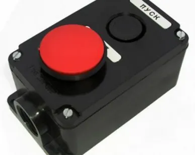 фото Пост кнопочный ПКЕ 222/2 кнопки гриб красная/черная без фиксации IP54