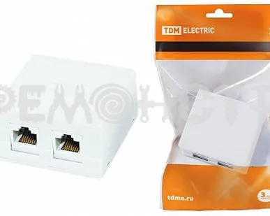 фото Розетка компьютерная  2xRJ-45 TDM (25/250) П зз