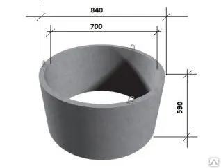 Фото №0 Кольцо стеновое КС 7.6 (КЦ 7.6) 700 х 840 х 590